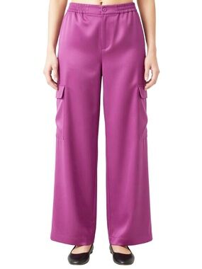 NEW WAYF Cargo Style Wide Leg Berry Pink Pants Sm NWOT